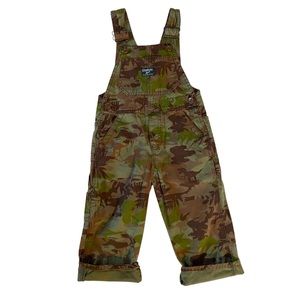 OSHKOSH BGOSH Overalls Camouflage Camo Dinosaur Tactical Cotton Bibs Adjustable